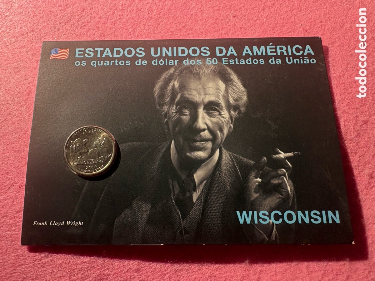 Monedas antiguas de Am&eacute;rica: Moneda conmemorativa sin circular EEUU, Cuarto D&oacute;lar, Wisconsin (A15)