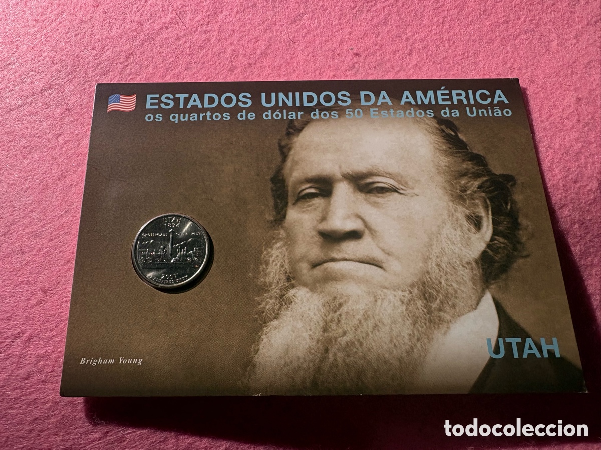 Monedas antiguas de Am&eacute;rica: Moneda conmemorativa sin circular EEUU, Cuarto D&oacute;lar, Utah (A15)