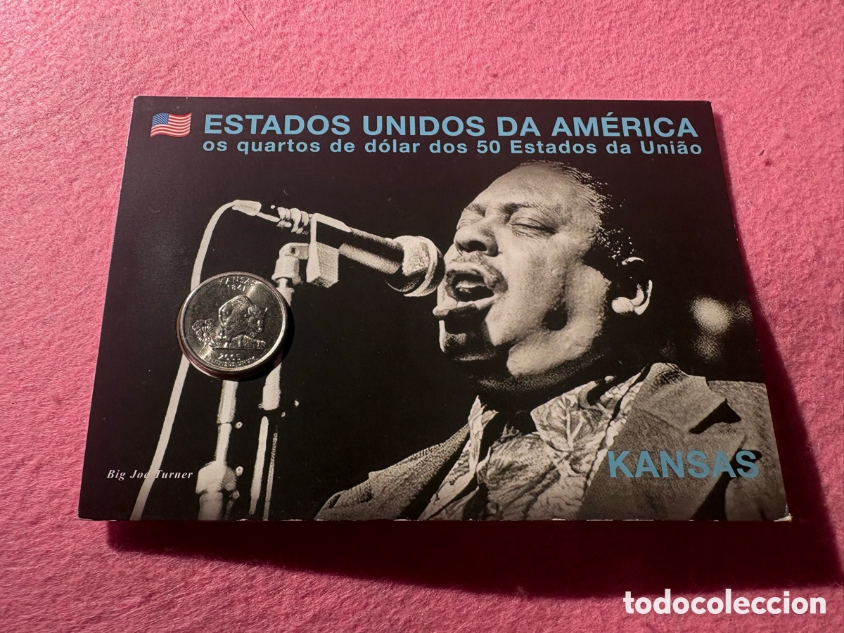 Monedas antiguas de Am&eacute;rica: Moneda conmemorativa sin circular EEUU, Cuarto D&oacute;lar, Kansas (A15)