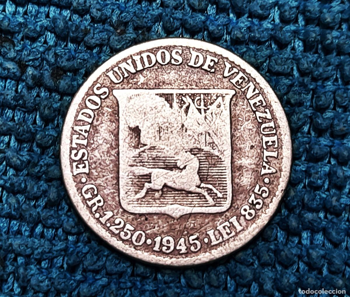 Monedas antiguas de Am&eacute;rica: Venezuela, 25 Centimos 1945