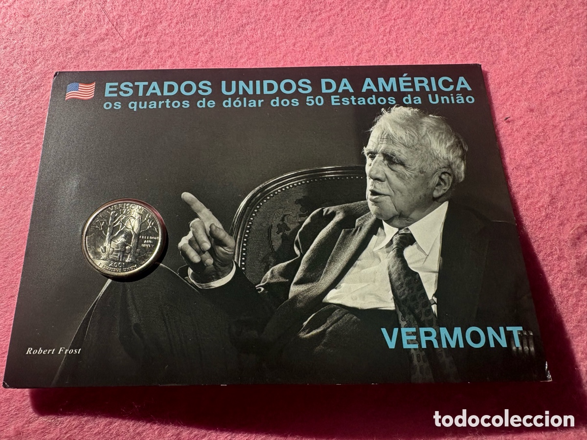 Monedas antiguas de Am&eacute;rica: Moneda conmemorativa sin circular EEUU, Cuarto D&oacute;lar, Vermont (A15)