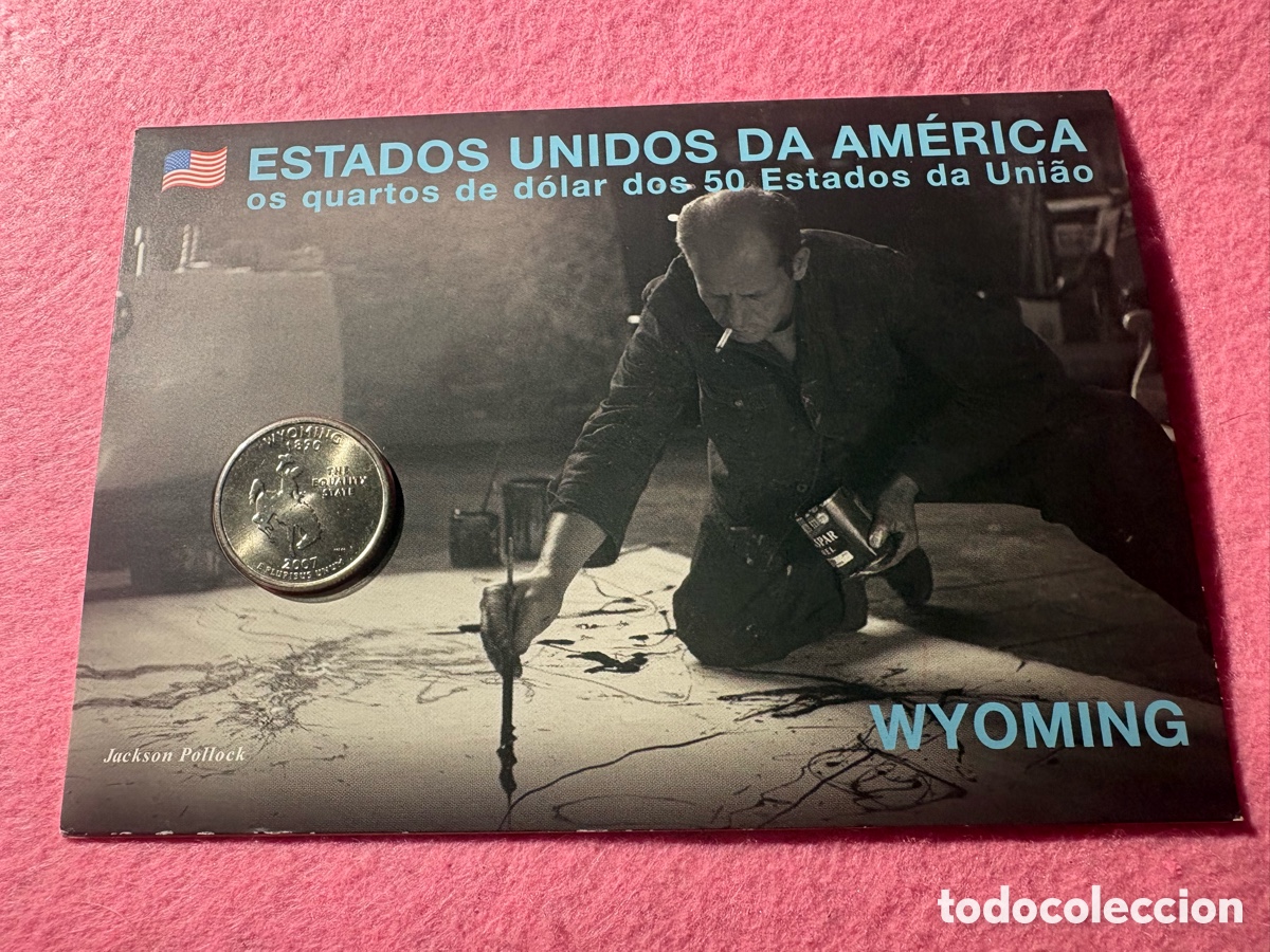 Monedas antiguas de Am&eacute;rica: Moneda conmemorativa sin circular EEUU, Cuarto D&oacute;lar, Wyoming (A15)