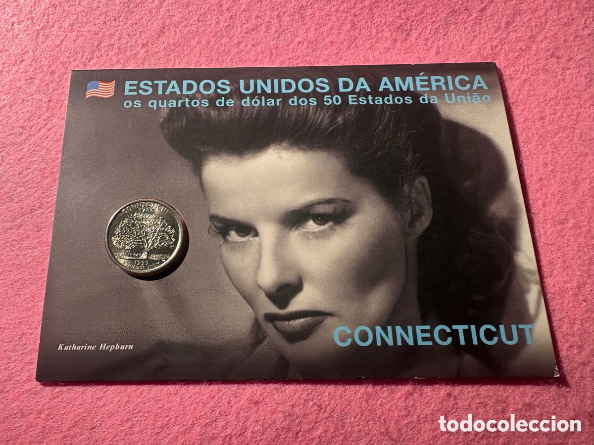 Monedas antiguas de Am&eacute;rica: Moneda conmemorativa sin circular EEUU, Cuarto D&oacute;lar, Connecticut (A15)