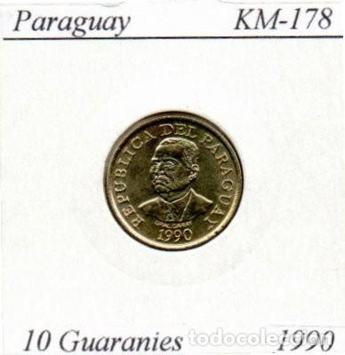 Monedas antiguas de Am&eacute;rica: PARAGUAY 1990, 10 GUARANIES, KM-178, SC-UNC; 0,95 &euro; 1