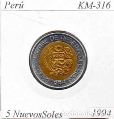 Monedas antiguas de Am&eacute;rica: PER&Uacute; 1994, 5 NUEVOS SOLES, KM-316; SC-UNC; 1,95 &euro; 1