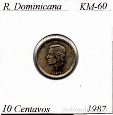 Monedas antiguas de Am&eacute;rica: R. DOMINICANA 1987, 10 CENTAVOS ,KM-60, SC; 0,95 &euro; 1