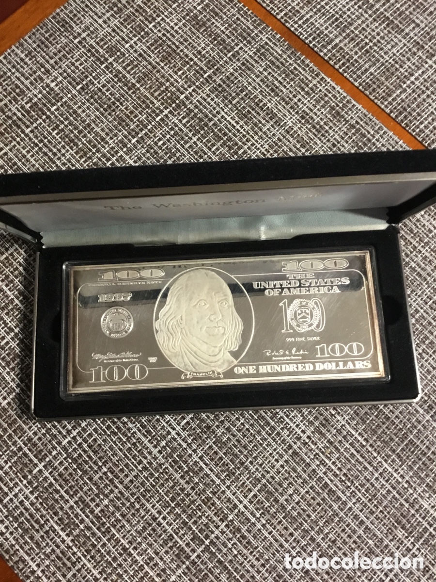 Monedas antiguas de Am&eacute;rica: Moneda de 100 USD en plata fina con estuche
