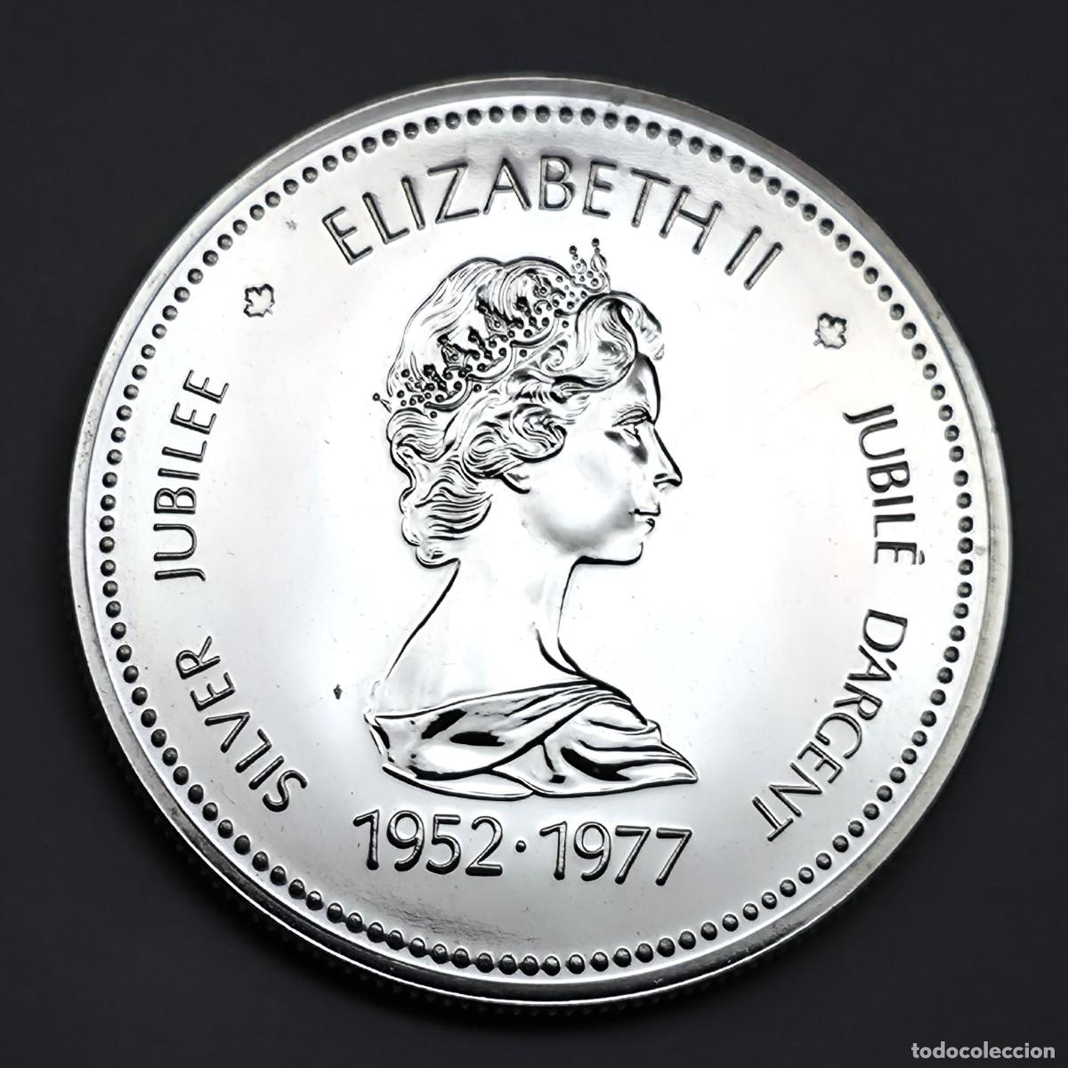 Monedas antiguas de Am&eacute;rica: MONEDA PLATA CANADA 1 DOLAR 1977 ISABEL II, JUBILEO DE PLATA 1952 - 1957 EBC +