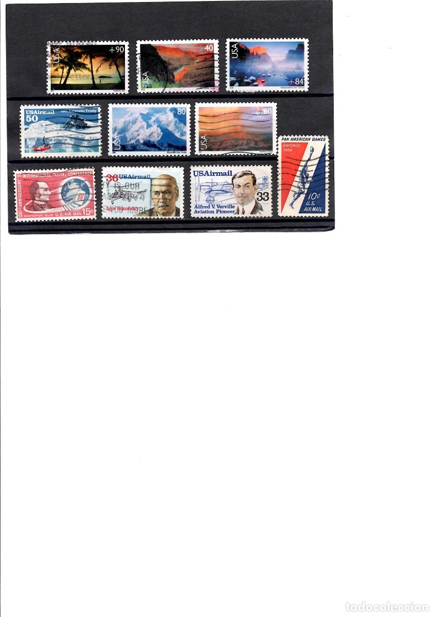 Monedas antiguas de Am&eacute;rica: USA, correo aereo, 10 usados