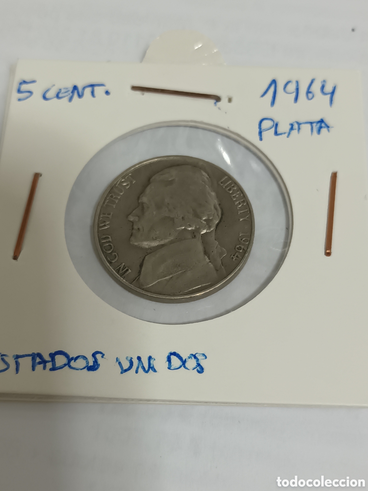 Monedas antiguas de Am&eacute;rica: 5 CENTAVOS THOMAS JEFERRSON 1964 - Foto 3