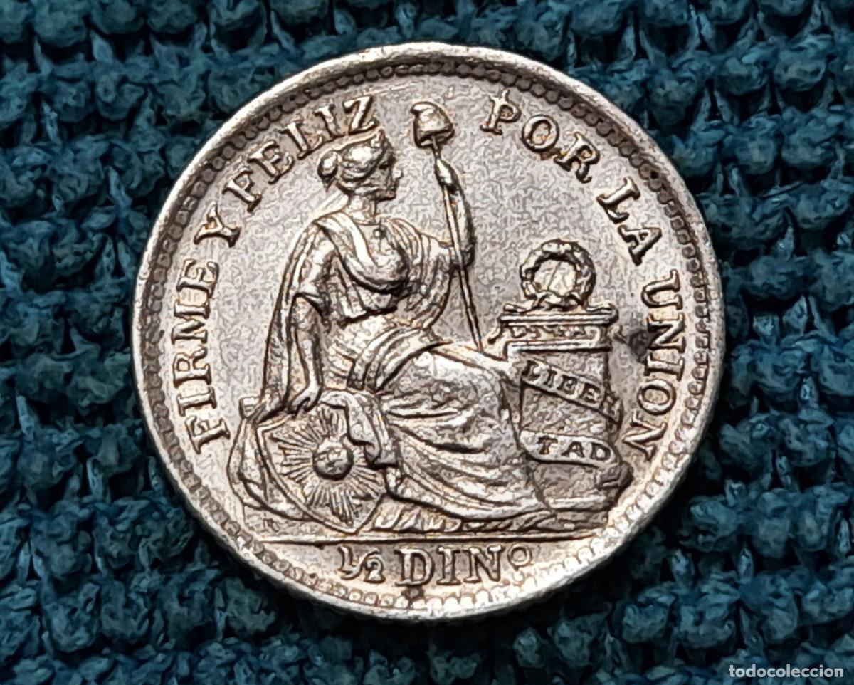 Monedas antiguas de Am&eacute;rica: Peru, 1/2 Dinero 1912