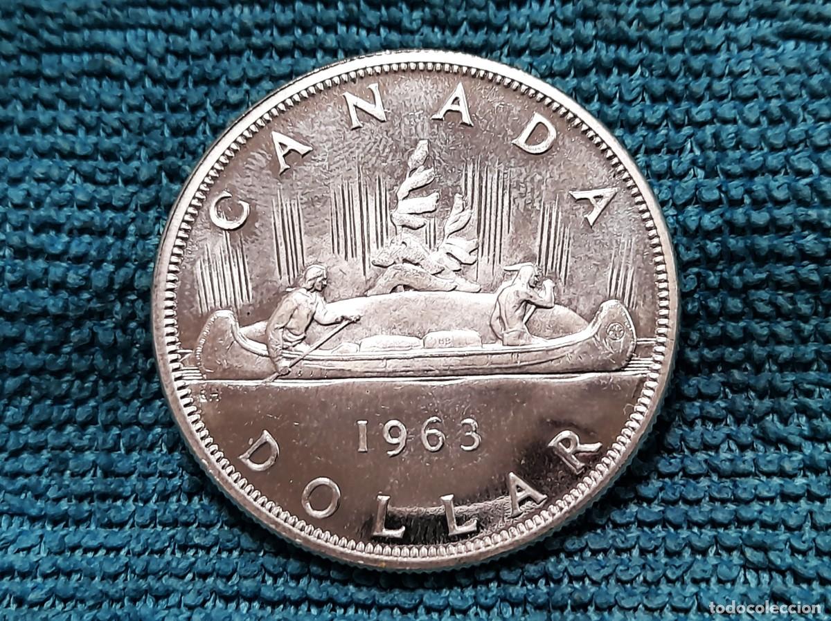 Monedas antiguas de Am&eacute;rica: Canada, Elizabeth II, 1 Dollar 1963
