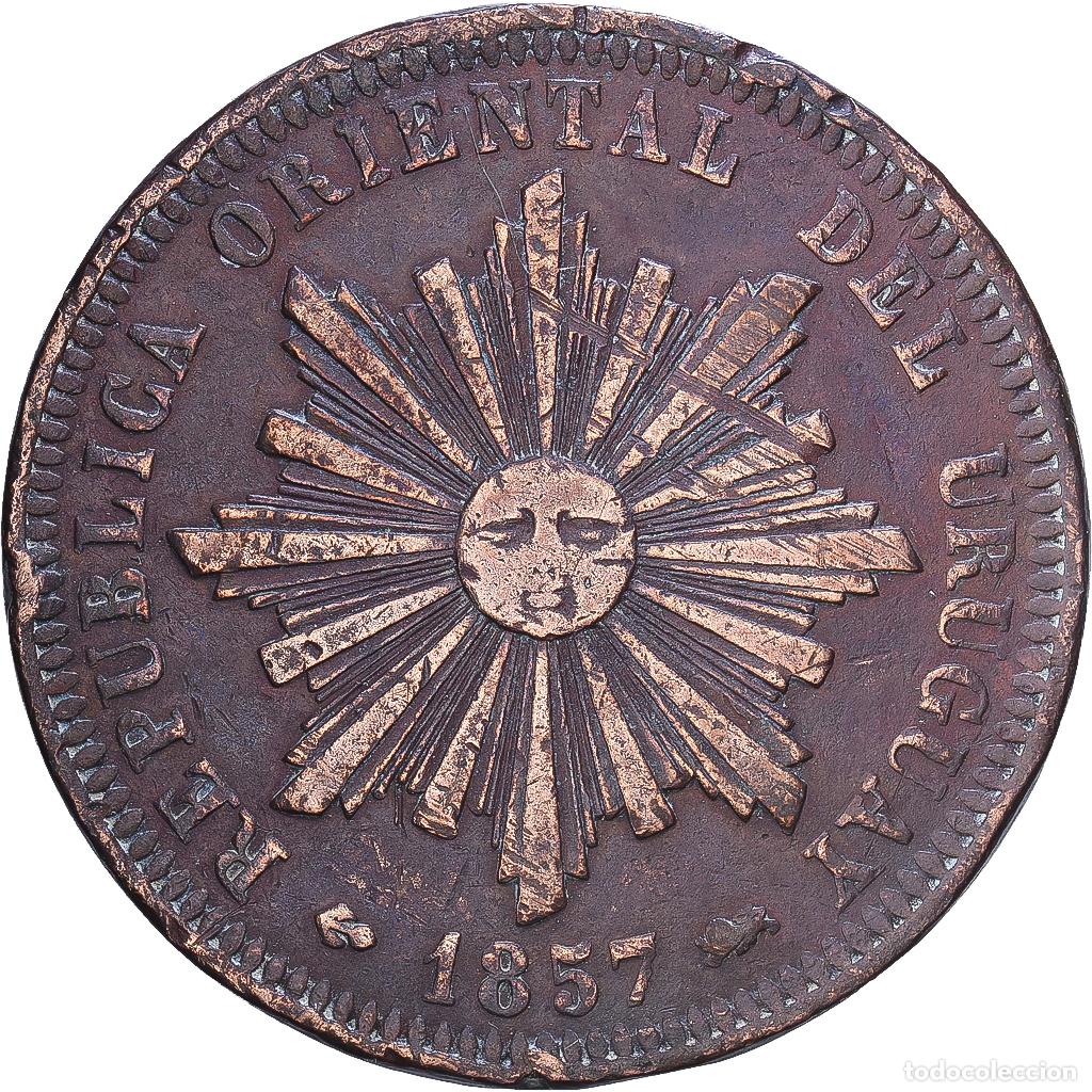 Monedas antiguas de Am&eacute;rica: [#1547715] Uruguay, 40 Centesimos, 1857, Lyon, Cobre, MBC, KM:10