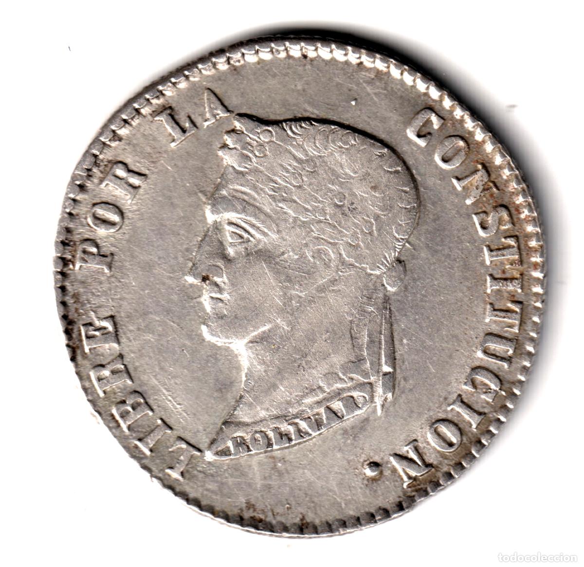 Monedas antiguas de Am&eacute;rica: BOLIVIA 4 soles plata 1858 JF Potos&iacute;