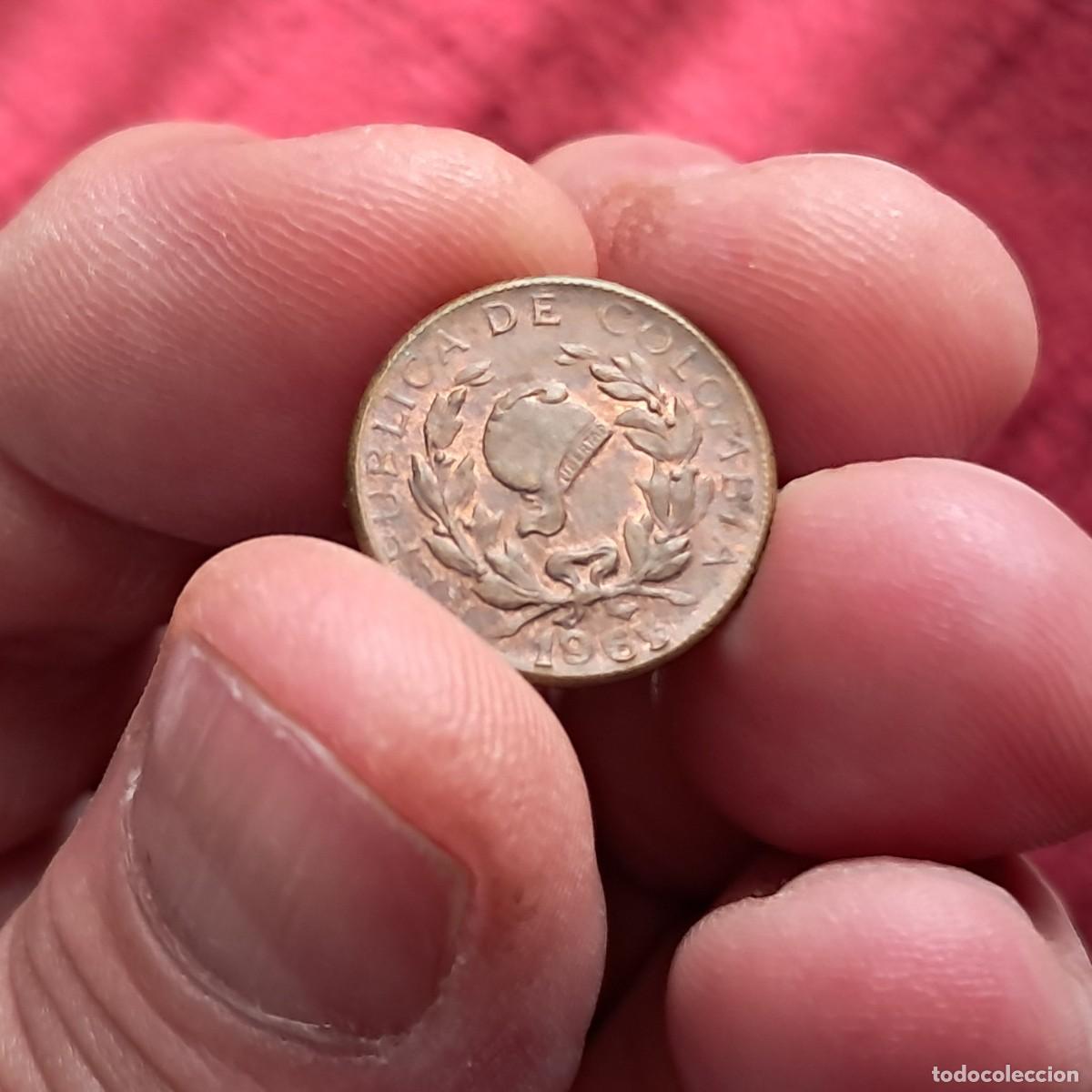 Monedas antiguas de Am&eacute;rica: MONEDA DE COLOMBIA 1 CENTAVO 1965 F (Gorro frigio) KM# 205, Sch&ouml;n# 25, Hern&aacute;ndez# 335,
