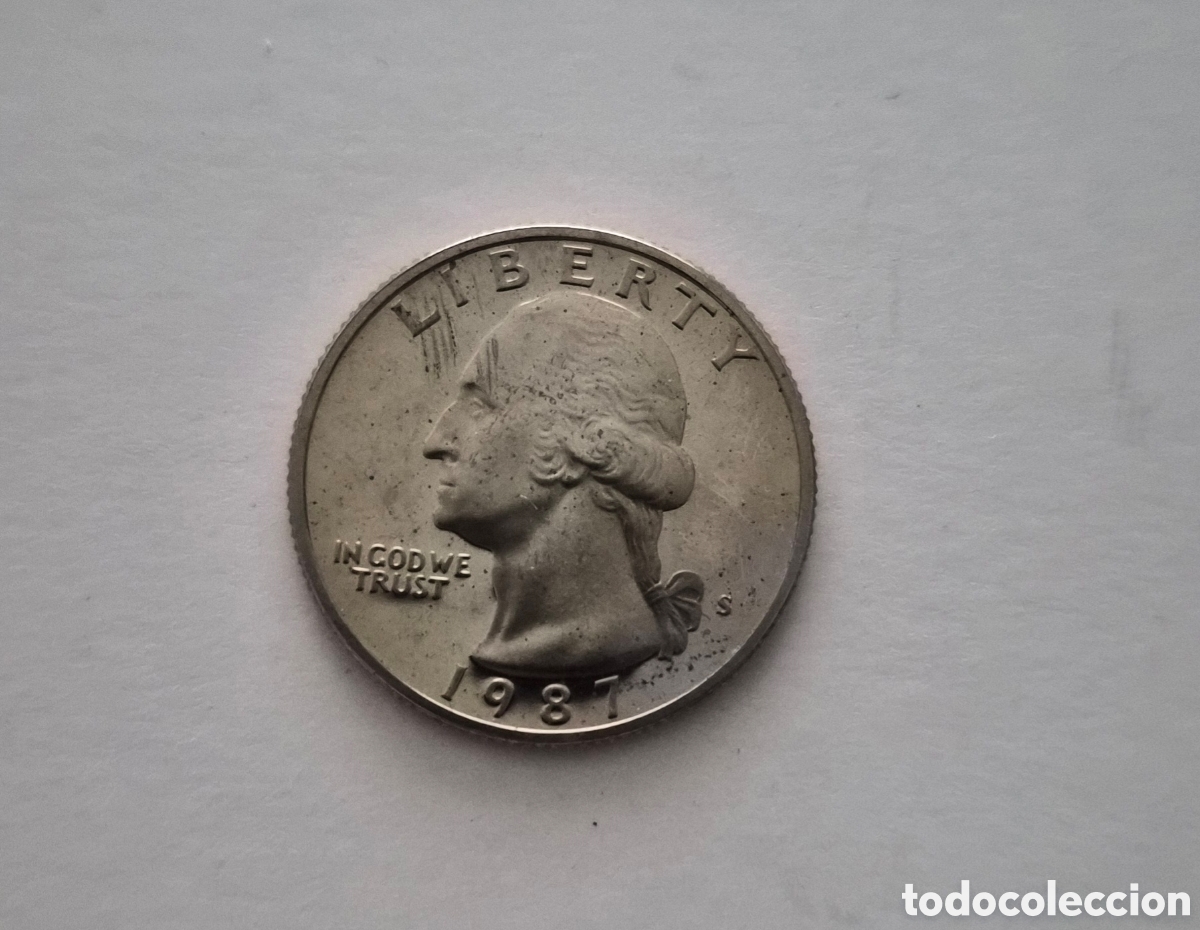 Monedas antiguas de Am&eacute;rica: Estados Unidos &ndash; &frac14; D&oacute;lar 1987-S &ndash; Washington &ndash; Proof &ndash; Quarter Dollar