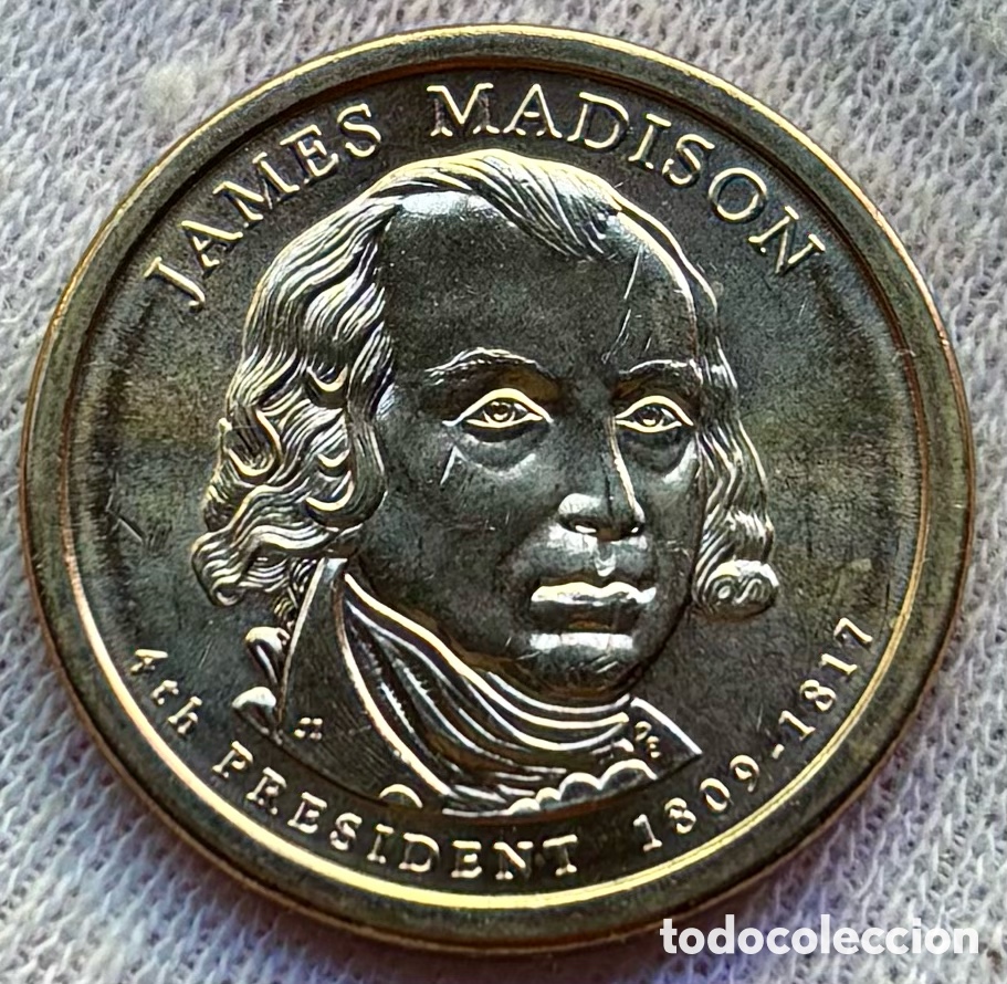 Monedas antiguas de Am&eacute;rica: Moneda USA 1 D&oacute;lar 2007-D James Madison SC. Estados Unidos EEUU D&oacute;lar
