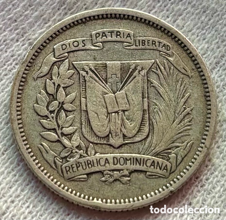 Monedas antiguas de Am&eacute;rica: Moneda PLATA REP&Uacute;BLICA DOMINICANA 25 Centavos 1956