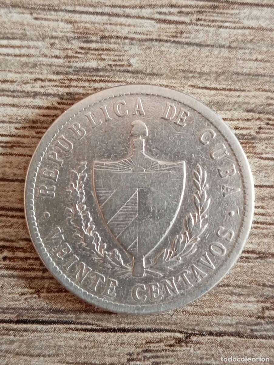 Monedas antiguas de Am&eacute;rica: Moneda 20 Centavos de Plata 1932 Cuba