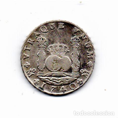 Monedas antiguas de Am&eacute;rica: M&Eacute;XICO 1740, 8 REALES, FELIPE V, KM-103, 26,42 GR, AG, BC; 2 FOTOS