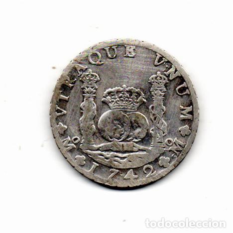 Monedas antiguas de Am&eacute;rica: M&Eacute;XICO 1742, 8 REALES, FELIPE V, KM-103, 25,95 GR, AG, BC; 2 FOTOS