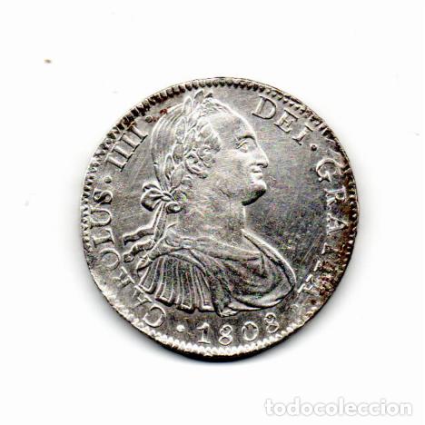 Monedas antiguas de Am&eacute;rica: M&Eacute;XICO 1808, 8 REALES, CARLOS IIII, KM-109, 26,79 GR, AG, MBC, 2 FOTOS