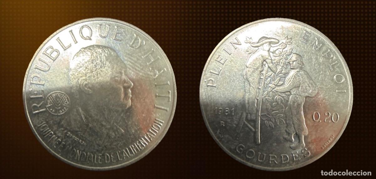 Monedas antiguas de Am&eacute;rica: Hait&iacute; 0,2 gourdes, FAO &middot; 1981-R