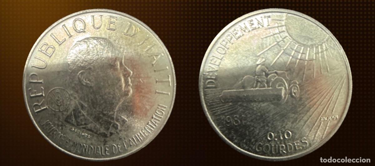 Monedas antiguas de Am&eacute;rica: Hait&iacute; 0,1 gourdes, FAO &middot; 1981-R - solo 15.000 piezas