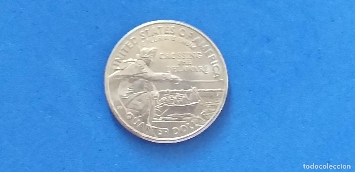 Monedas antiguas de Am&eacute;rica: MONEDA conmemorativa: EEUU. USA. ESTADOS UNIDOS. QUARTER. A&ntilde;o 2021. D. Cruce del r&iacute;o Delaware