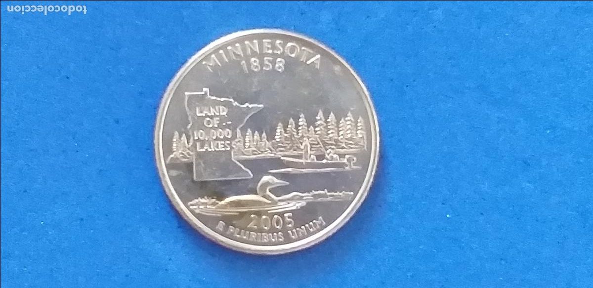 Monedas antiguas de Am&eacute;rica: Moneda Estados Unidos. 25 cents. Minnesota. A&Ntilde;O 2005. P. QUARTER DOLLAR. Programa 50 Estados