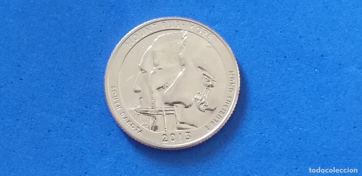 Monedas antiguas de Am&eacute;rica: Moneda, Estados Unidos, USA. QUARTER DOLAR Mount Rushmore, Dakota del sur. A&Ntilde;O 2013. D.
