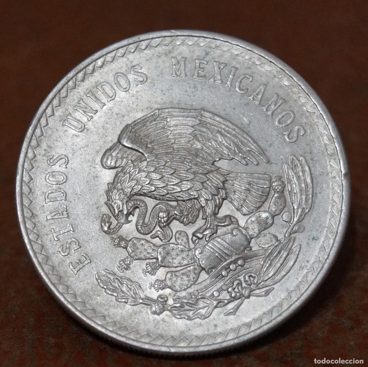 Monedas antiguas de Am&eacute;rica: 5 pesos de plata Mexico 1948 Cuahetemoc