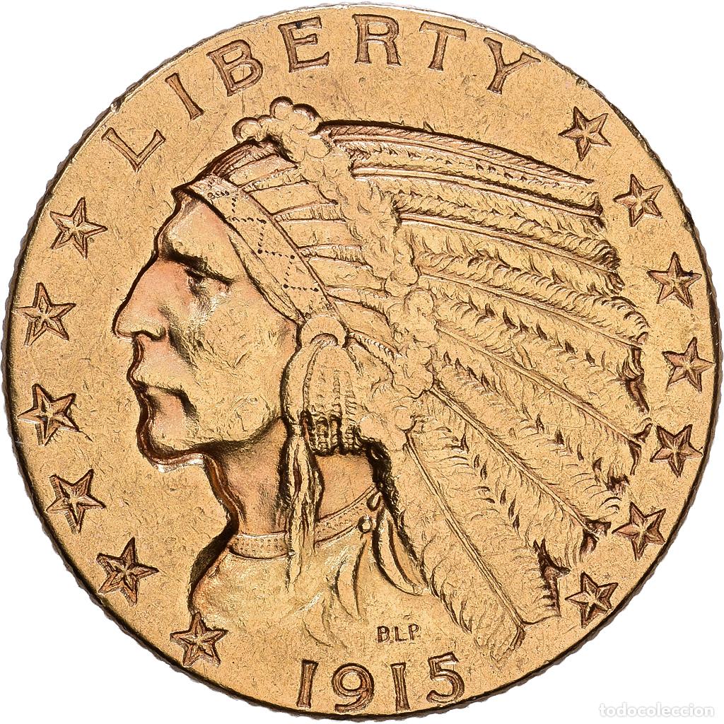 Monedas antiguas de Am&eacute;rica: [#1552542] Estados Unidos, $5, Half Eagle, Indian Head, 1915, U.S. Mint, Oro, MBC+, KM:129
