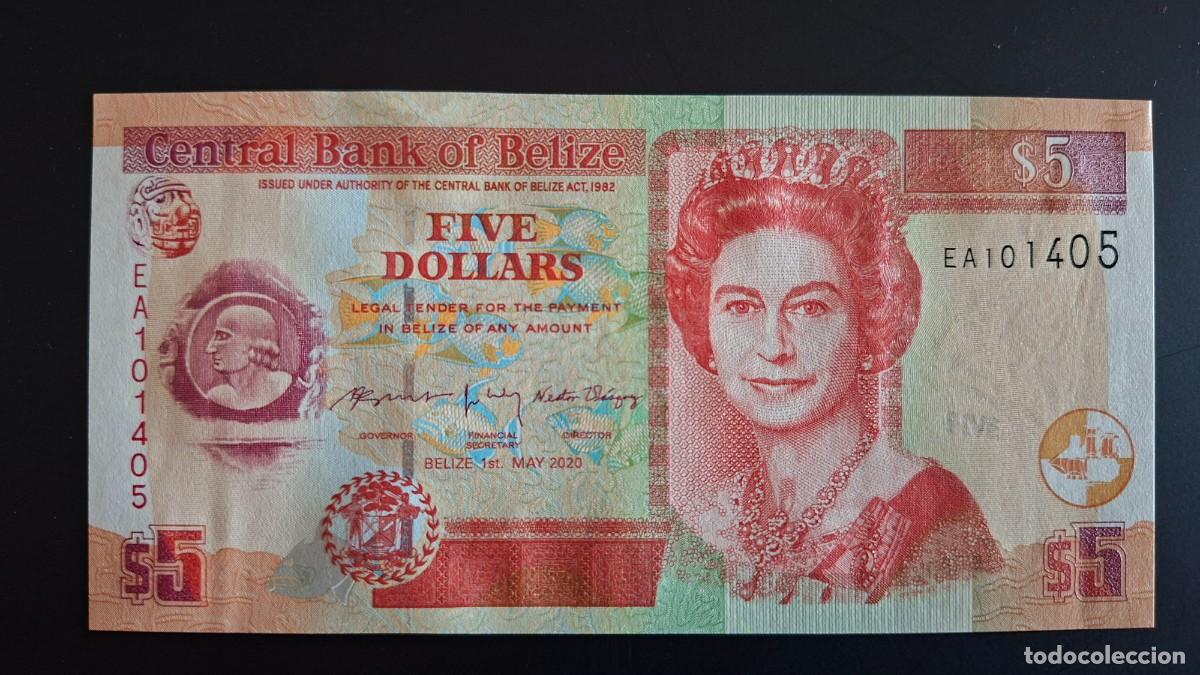 Monedas antiguas de Am&eacute;rica: BELIZE BELICE 5 D&Oacute;LARES 2020 P-67h SC
