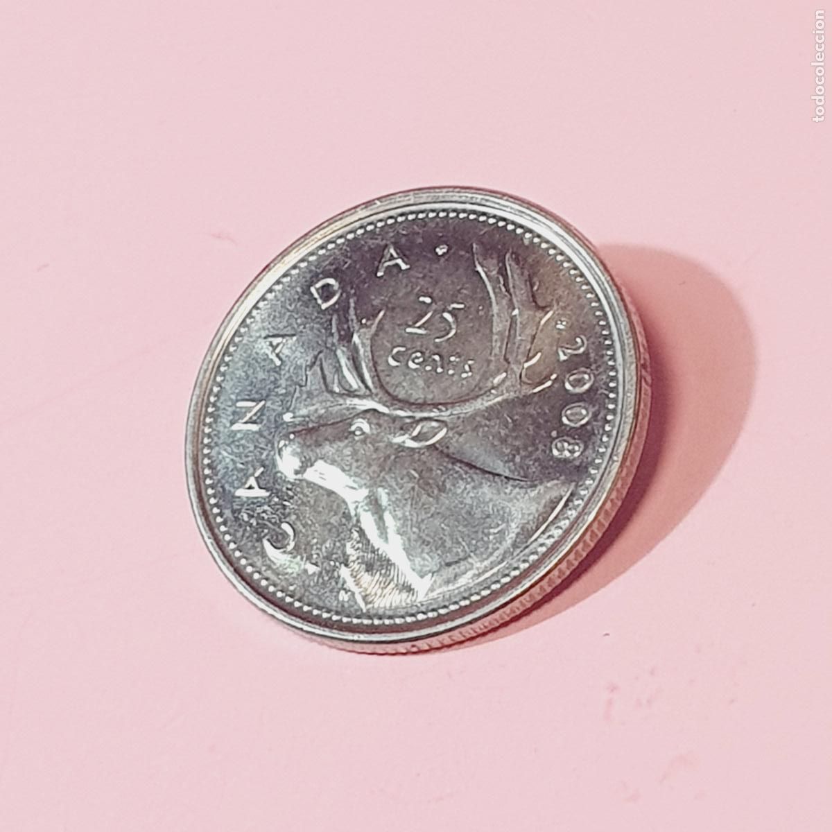 Monedas antiguas de Am&eacute;rica: MONEDA-CANAD&Aacute;-25 CENTS-2008-ISABEL II-COMO NUEVA-VER FOTOGRAF&Iacute;AS.