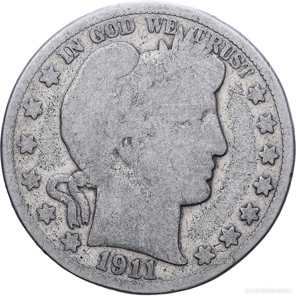 Monedas antiguas de Am&eacute;rica: [#1118303] Estados Unidos, Half Dollar, Barber Half Dollar, 1911, Philadelphia, Plata, BC+