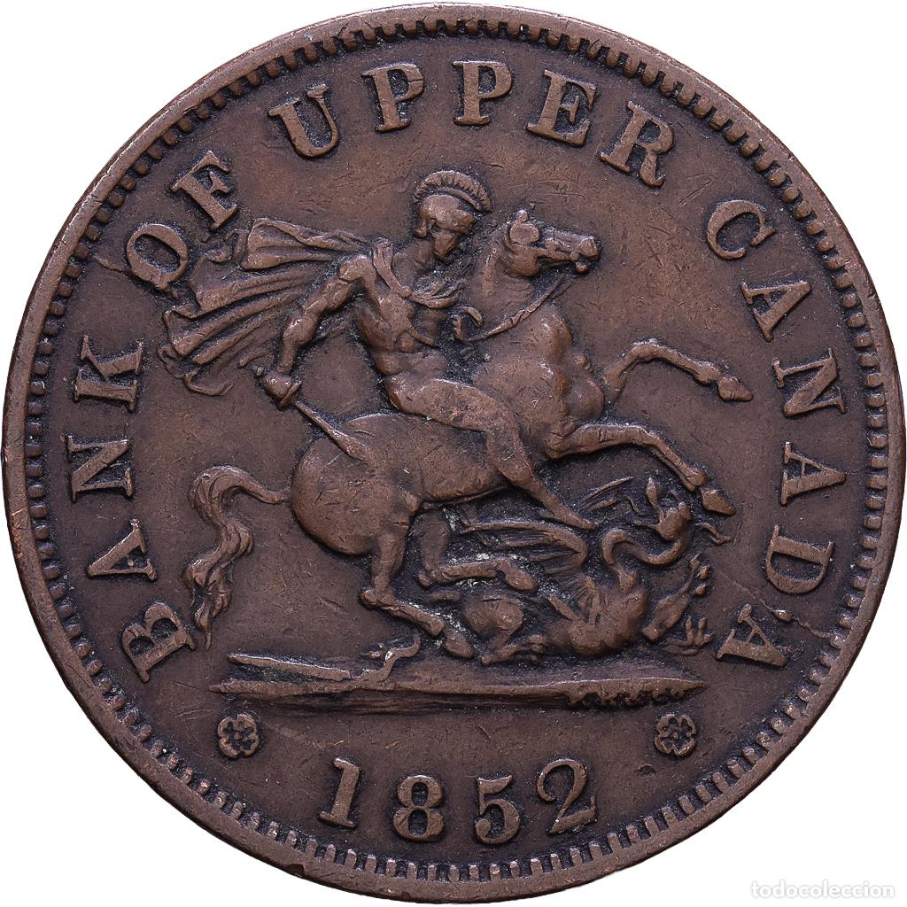 Monedas antiguas de Am&eacute;rica: [#1535140] Upper Canada, Penny Token, 1852, Heaton, Cobre, MBC, KM:Tn3