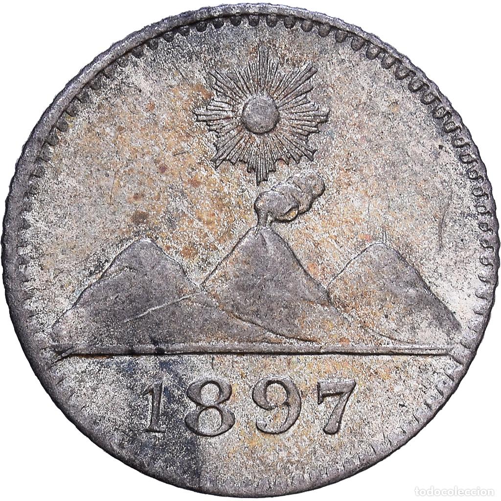 Monedas antiguas de Am&eacute;rica: [#1118160] GUATEMALA, 1/4 Real, 1897, KM #162, AU(55-58), Silver, 0.75