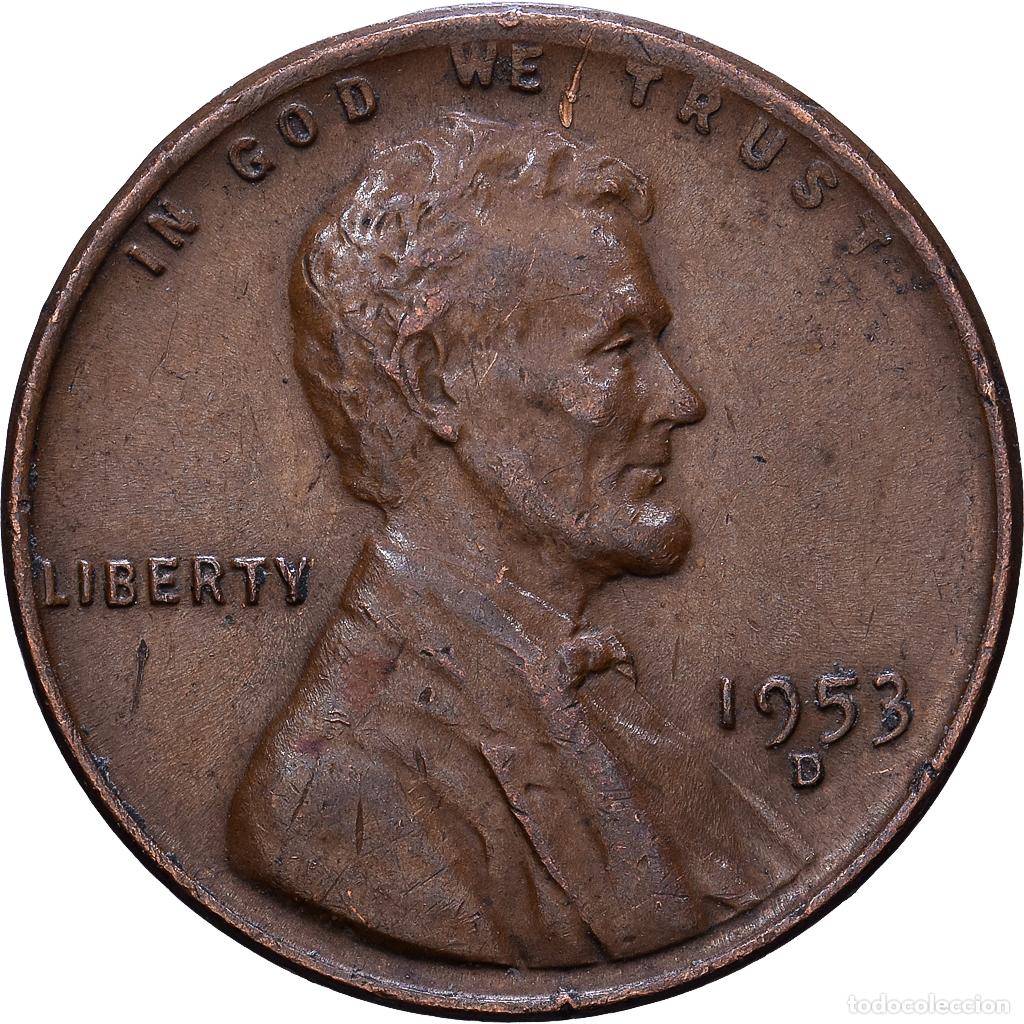 Monedas antiguas de Am&eacute;rica: [#1552664] Estados Unidos, Cent, Lincoln, 1953, U.S. Mint, Lat&oacute;n, MBC, KM:A132