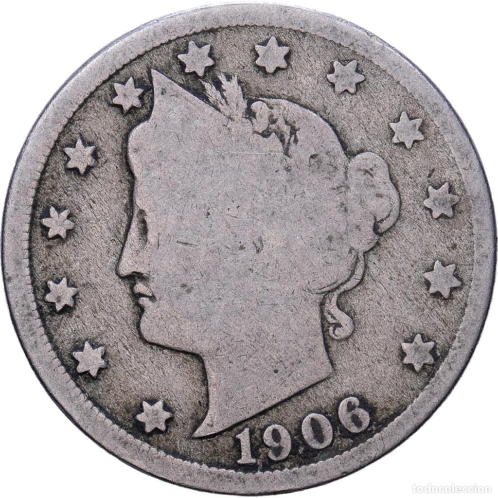 Monedas antiguas de Am&eacute;rica: [#1552663] Estados Unidos, 5 Cents, Liberty Nickel, 1906, U.S. Mint, Cobre - n&iacute;quel, BC+