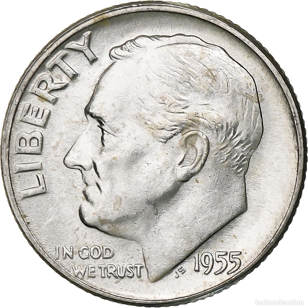Monedas antiguas de Am&eacute;rica: [#369964] Estados Unidos, Dime, Roosevelt Dime, 1955, U.S. Mint, BU, Plata, SC, KM:195