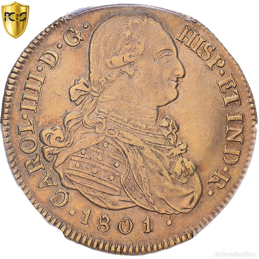 Monedas antiguas de Am&eacute;rica: [#1548173] Colombia, Carlos IV, 8 Escudos, 1801, Popayan, Oro, PCGS, AU50, KM:62