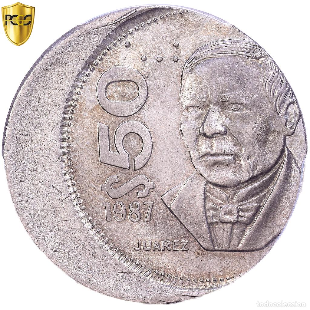 Monedas antiguas de Am&eacute;rica: [#1548172] M&eacute;xico, 50 Pesos, 1987, Mexico City, error off center strike, Cupronickel