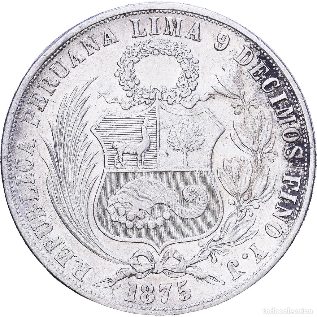 Monedas antiguas de Am&eacute;rica: [#1531299] Per&uacute;, SOUTH PERU, Sol, 1875, Lima, Plata, MBC, KM:196.3