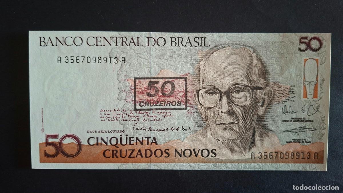 Monedas antiguas de Am&eacute;rica: BRASIL 50 CRUZEIROS 1990 P-223a SC