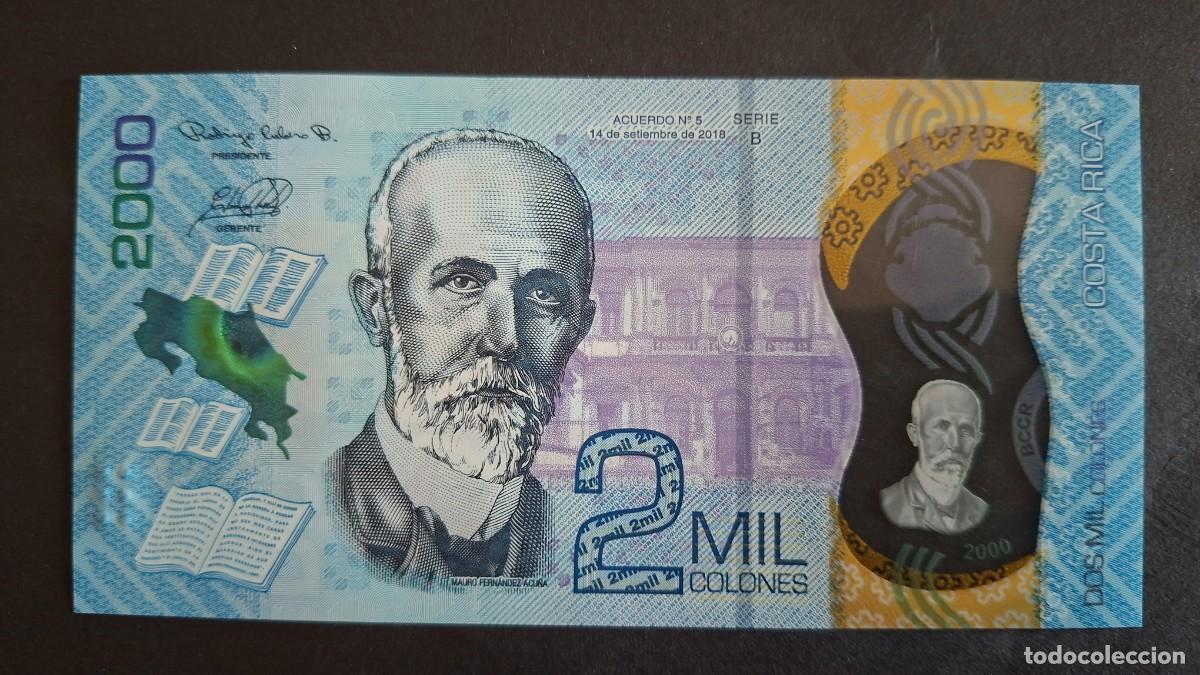 Monedas antiguas de Am&eacute;rica: COSTA RICA 2000 COLONES 2018 POL&Iacute;MERO P-281a SC