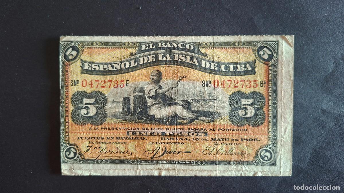 Monedas antiguas de Am&eacute;rica: CUBA 5 PESOS 1895 (EMISI&Oacute;N 1896) P-48b MBC