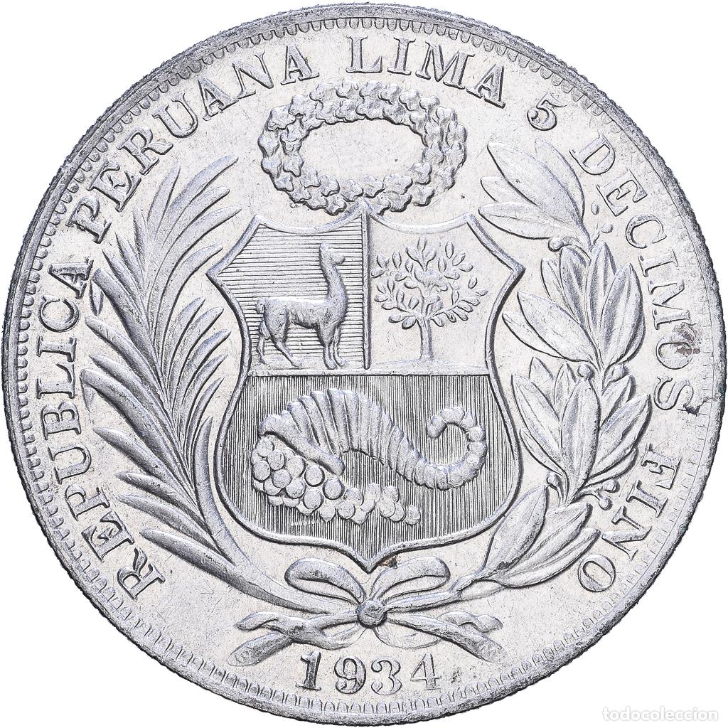 Monedas antiguas de Am&eacute;rica: [#1548083] Per&uacute;, 1 Sol, 1934, Lima, Plata, MBC+, KM:218.2