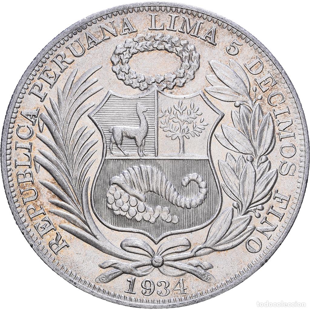 Monedas antiguas de Am&eacute;rica: [#1548085] Per&uacute;, 1 Sol, 1934, Lima, Plata, MBC+, KM:218.2
