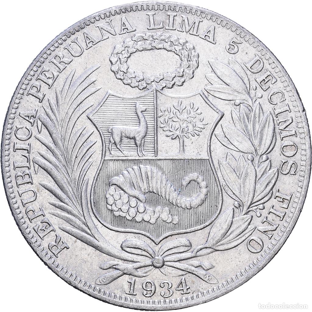Monedas antiguas de Am&eacute;rica: [#1548084] Per&uacute;, 1 Sol, 1934, Lima, Plata, MBC+, KM:218.2